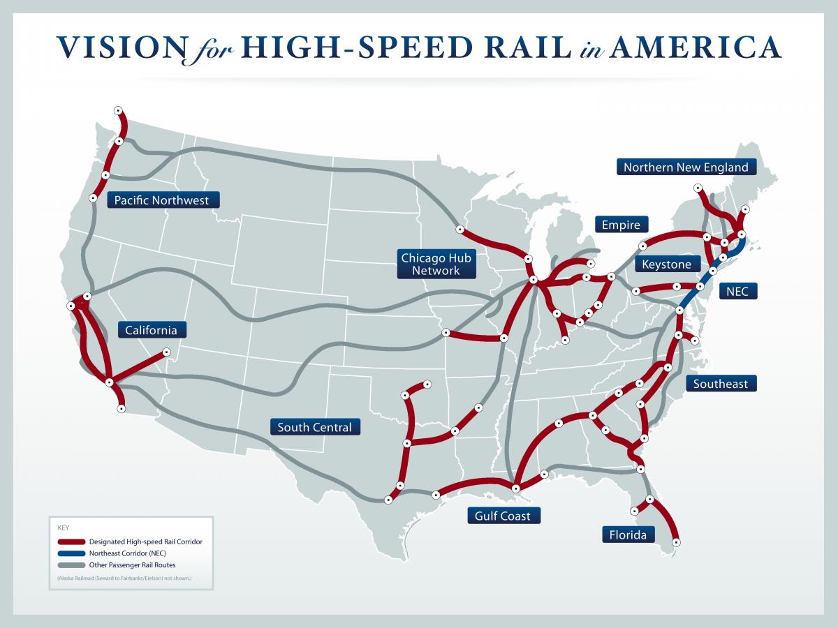 United States SCMaglev HSR Transit Proposal Map R Trains